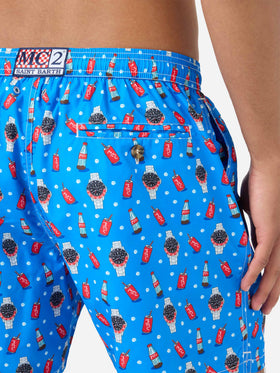 Short de bain Micro Blue Lighting avec imprimé watch red cola 