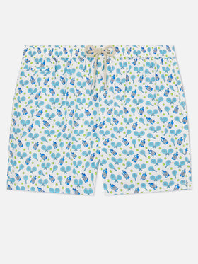 White Lighting Micro swim shorts with padel and gin all-over print