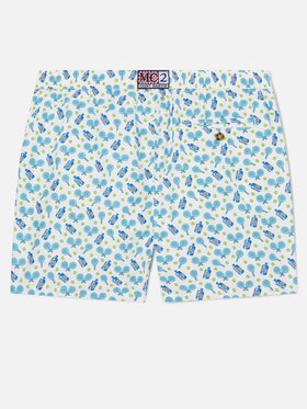 White Lighting Micro swim shorts with padel and gin all-over print