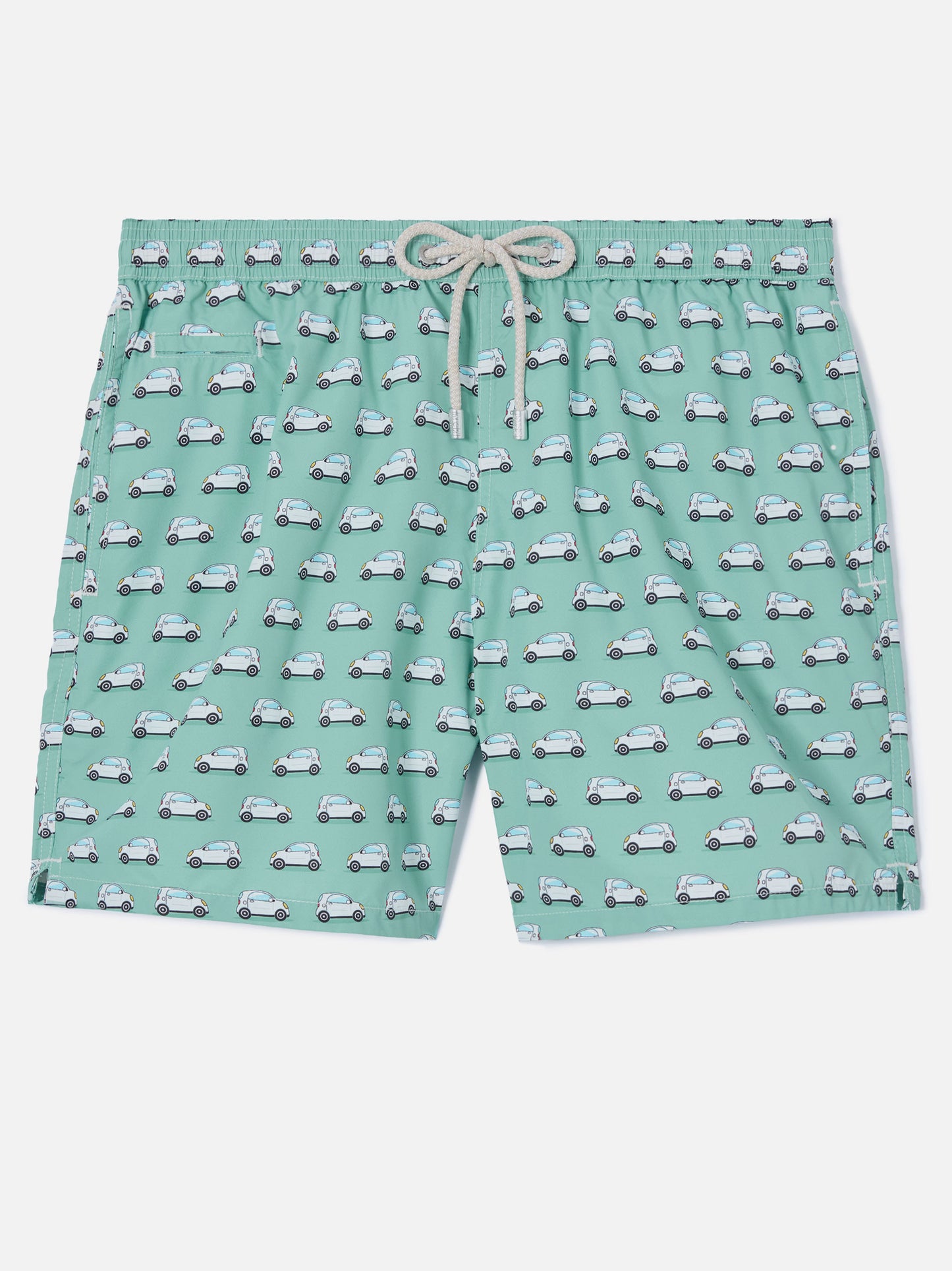 Light green Lighting Micro swim shorts with mini cars print