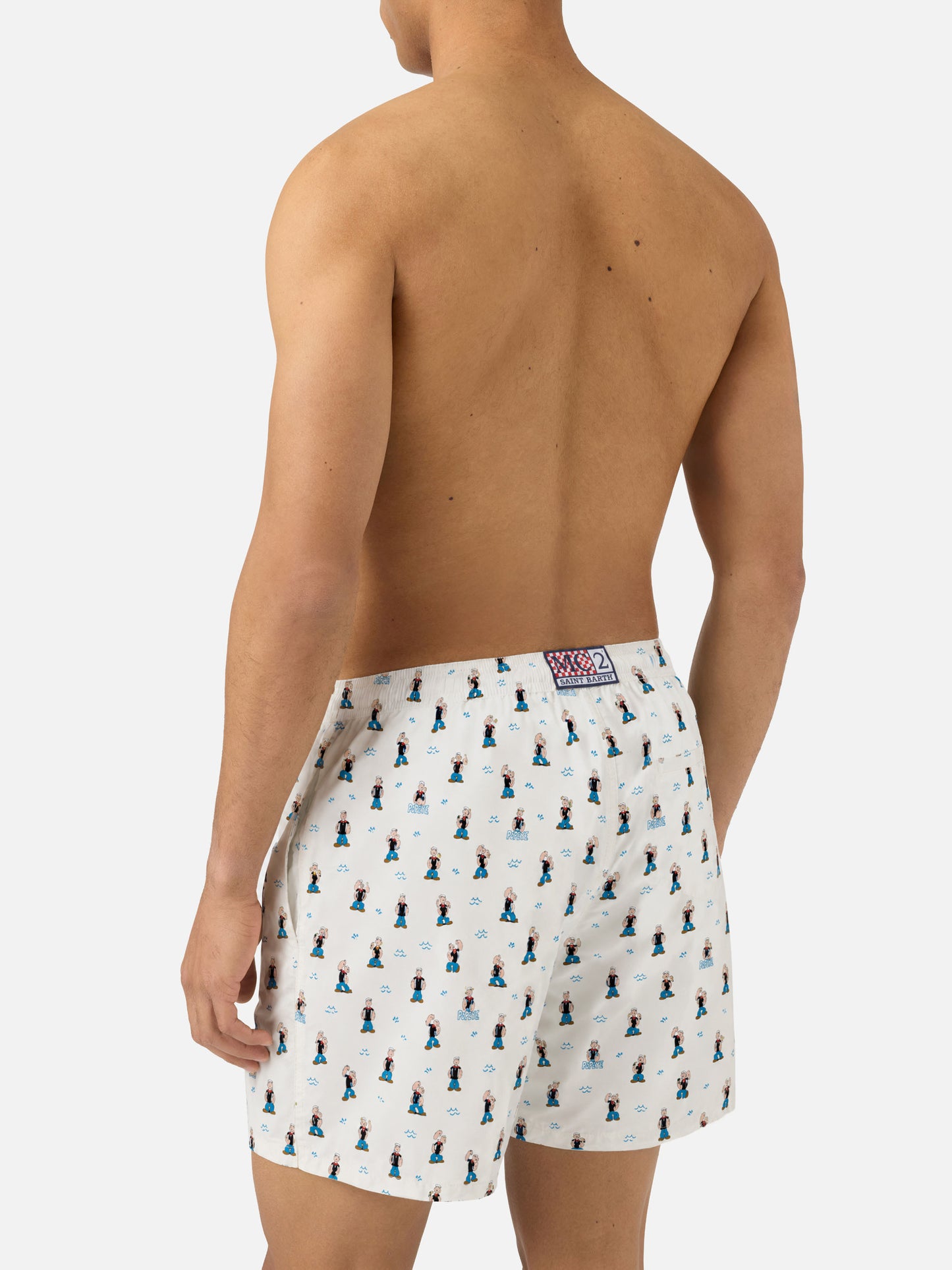 Short de bain Micro White Lighting avec imprimé all-over Popeye | POPEYE SPECIAL EDITION 