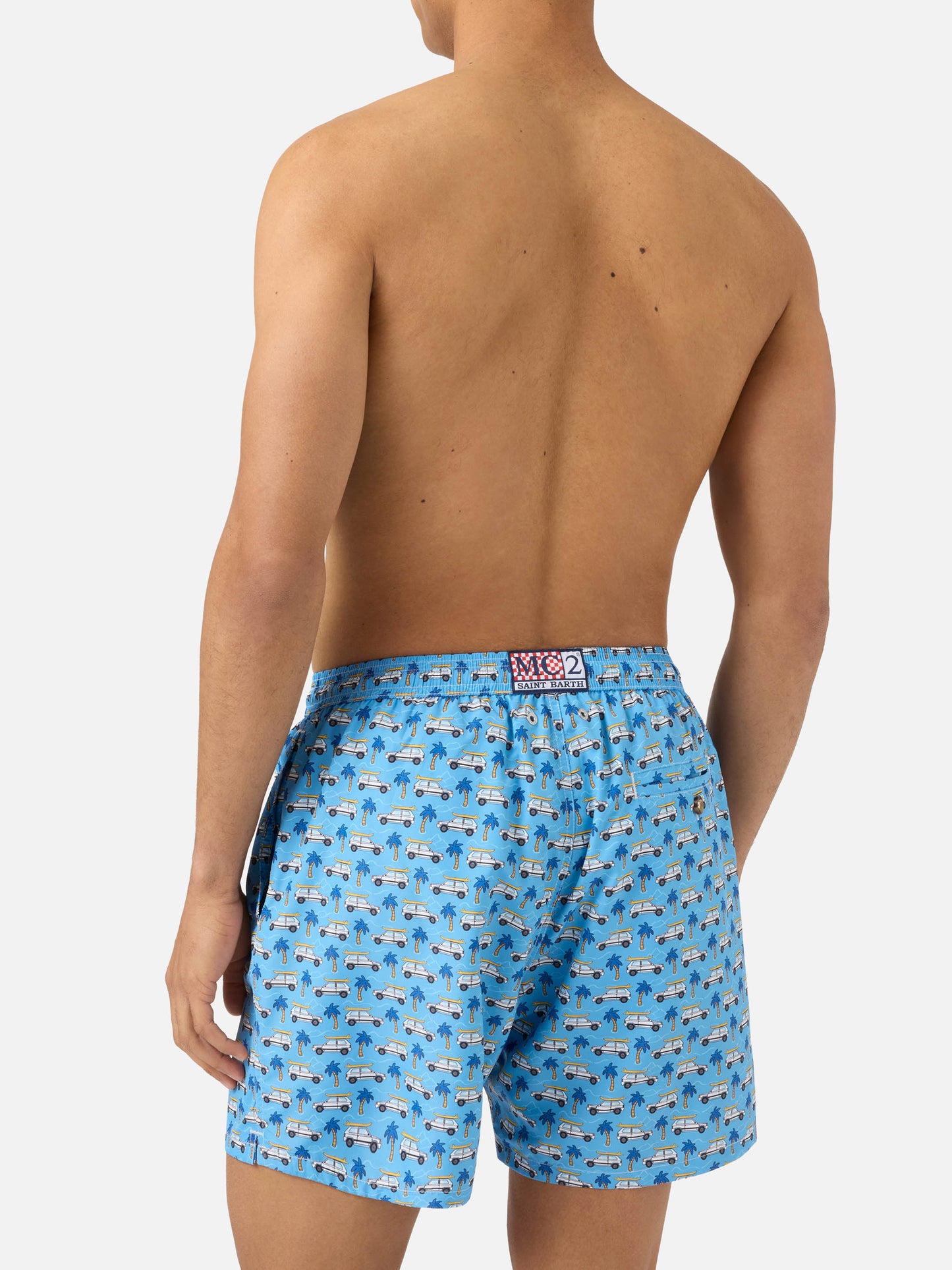 Light blue Lighting Micro swim shorts with Fiat Panda print | Special Edition