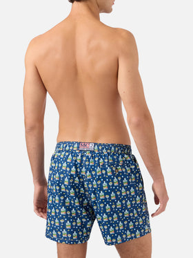 Navy Lighting Micro swim shorts with Portofino Gin print | Special Edition