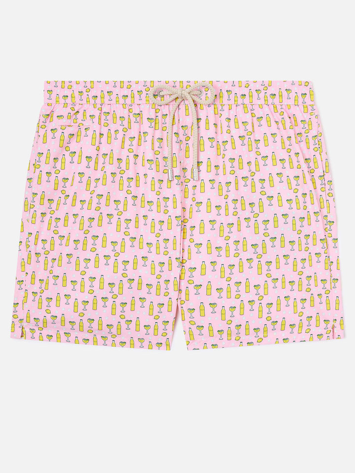 Shorts mare rosa Lighting Micro con stampa cocktail Tassoni | Special Edition