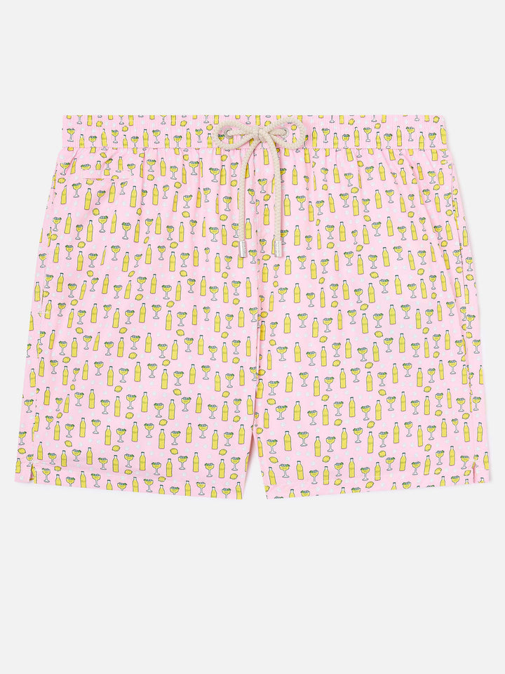 Shorts mare rosa Lighting Micro con stampa cocktail Tassoni | Special Edition