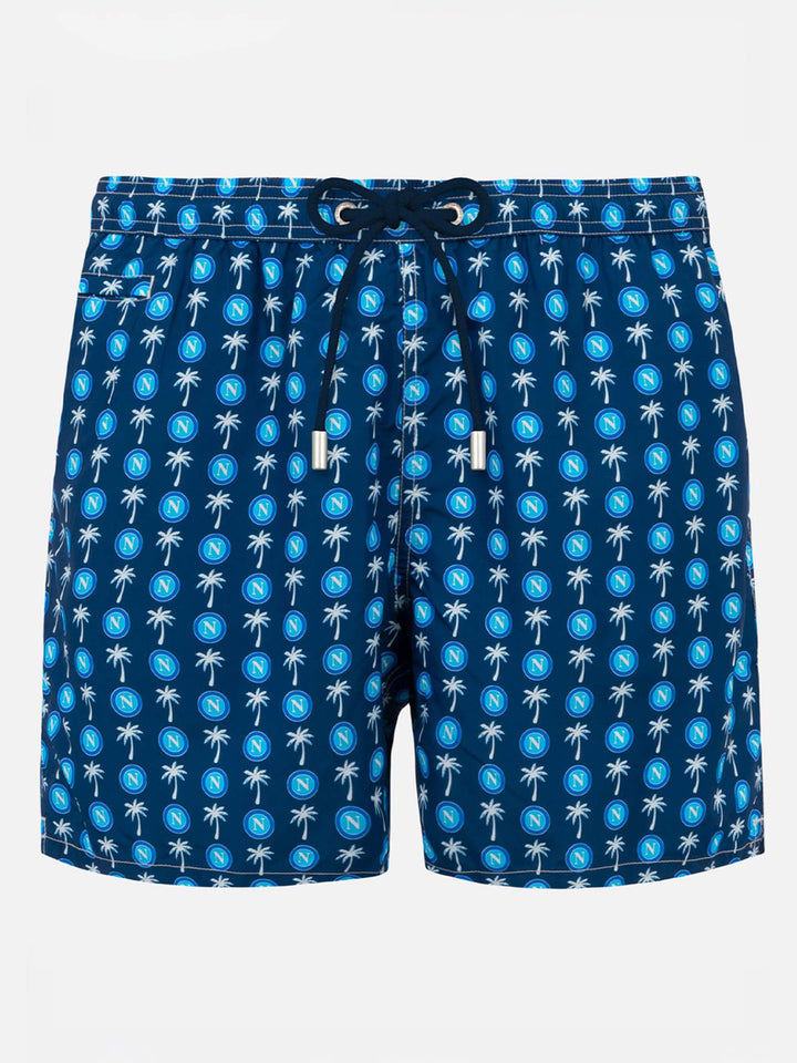 Herren-Badeshorts aus leichtem Stoff mit Napoli-Logo-Print | SSC NAPOLI SONDEREDITION