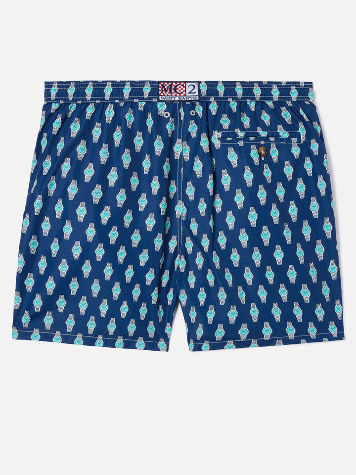 Grey Lighting Micro swim shorts with watch golden hour print