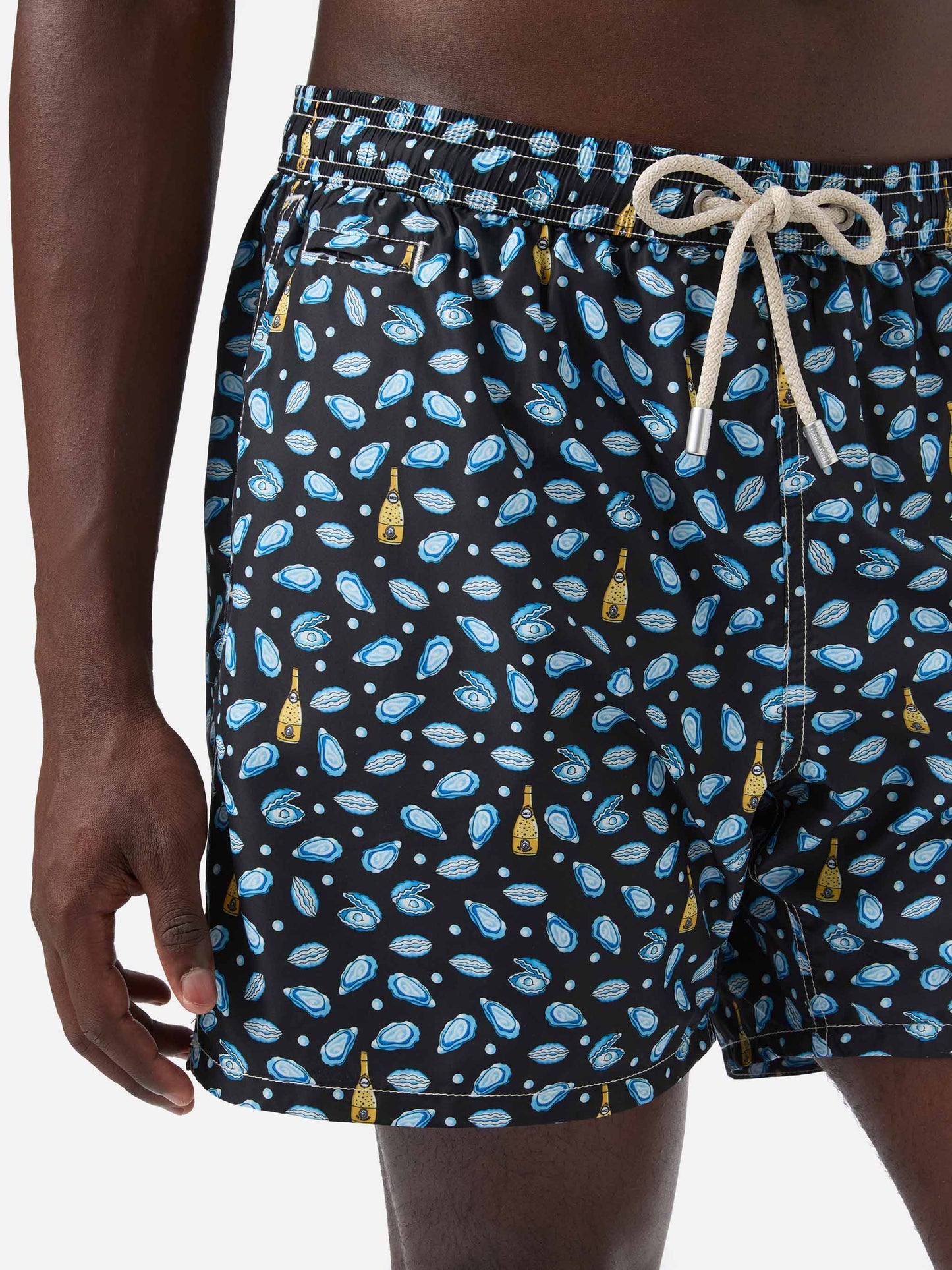 Black Lighting Micro swim shorts with watch and oyster print