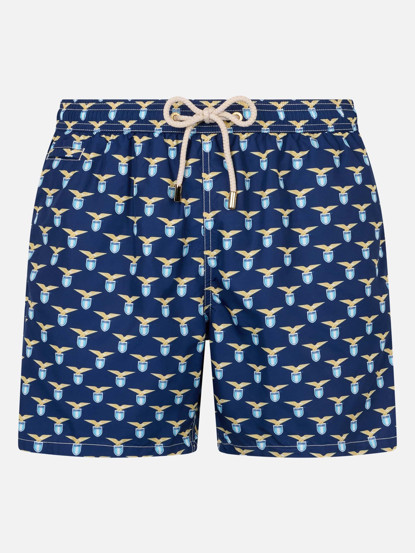 Man lightweight fabric swim shorts with Lazio logo print | SS LAZIO SPECIAL EDITION - MC2 Saint Barth