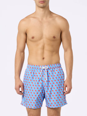 Man lightweight fabric swim shorts with Torino logo print | AC TORINO SPECIAL EDITION - MC2 Saint Barth