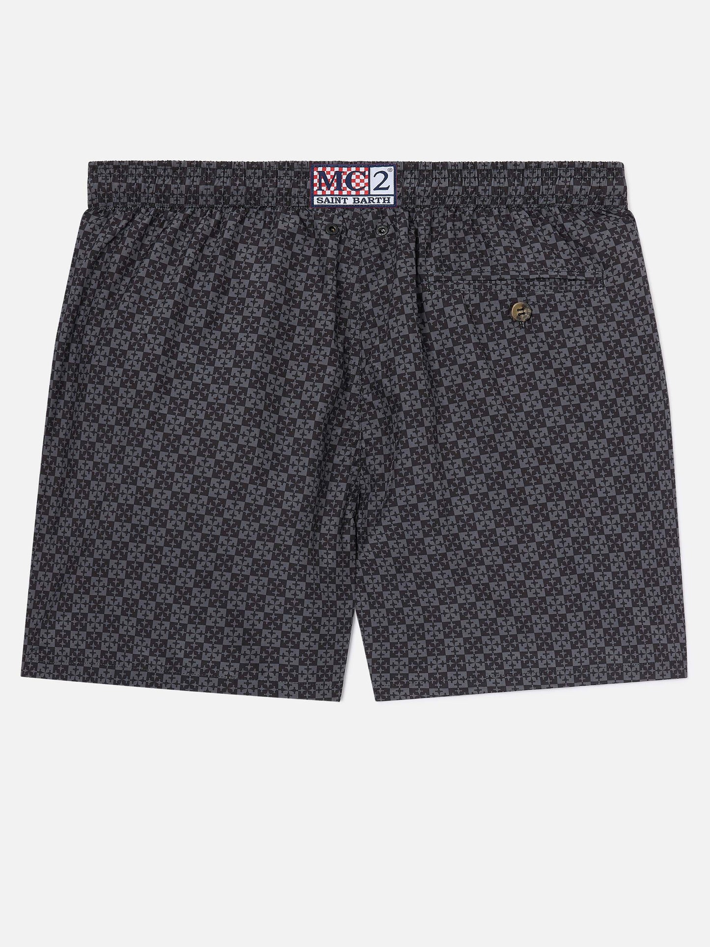 Black Lighting Micro swim shorts with Pisa SC Croce print | PS SC SPECIAL EDITION