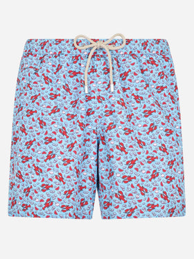 Man lightweight fabric swim-shorts Lighting Micro Fantasy with Lobster print - MC2 Saint Barth