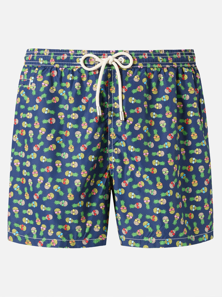 Leichte Badehose aus leuchtendem Stoff mit Ananas-Print