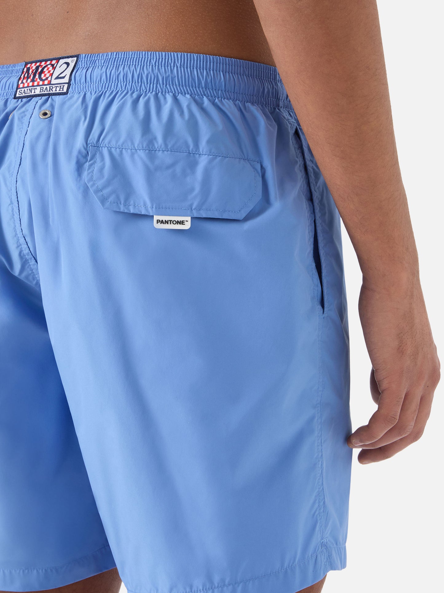 Lighting Pantone swim shorts in solid light blue | Special Edition