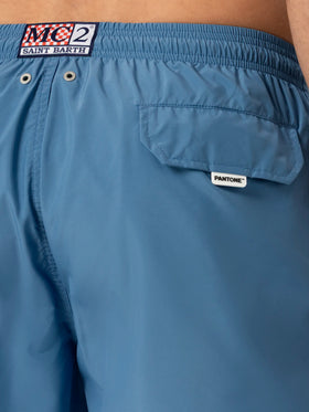 Lightweight fabric dusty blue swim shorts Lighting Pantone | PANTONE® SPECIAL EDITION - MC2 Saint Barth