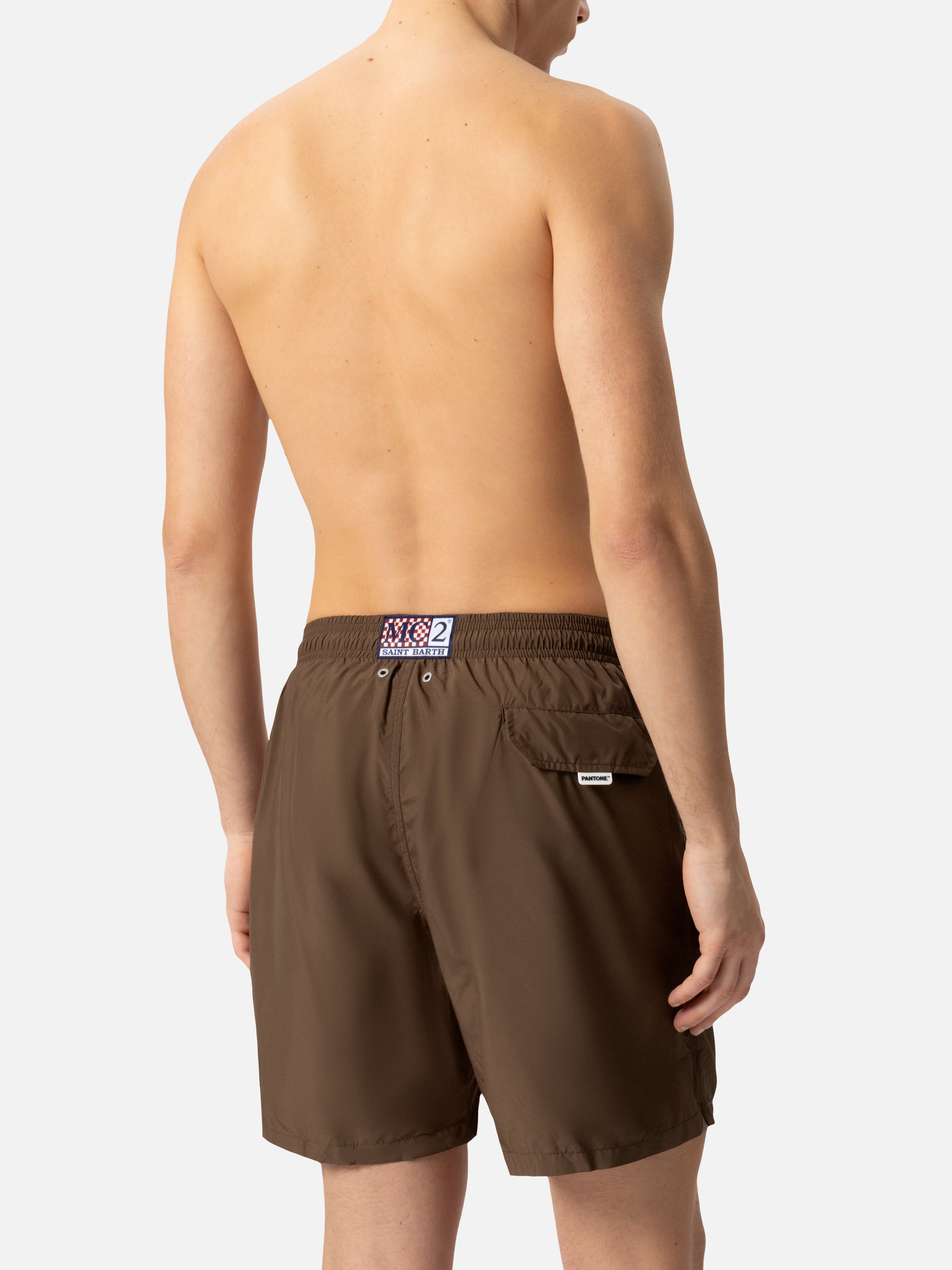 Lightweight fabric brown swim shorts Lighting Pantone | PANTONE® SPECIAL EDITION - MC2 Saint Barth