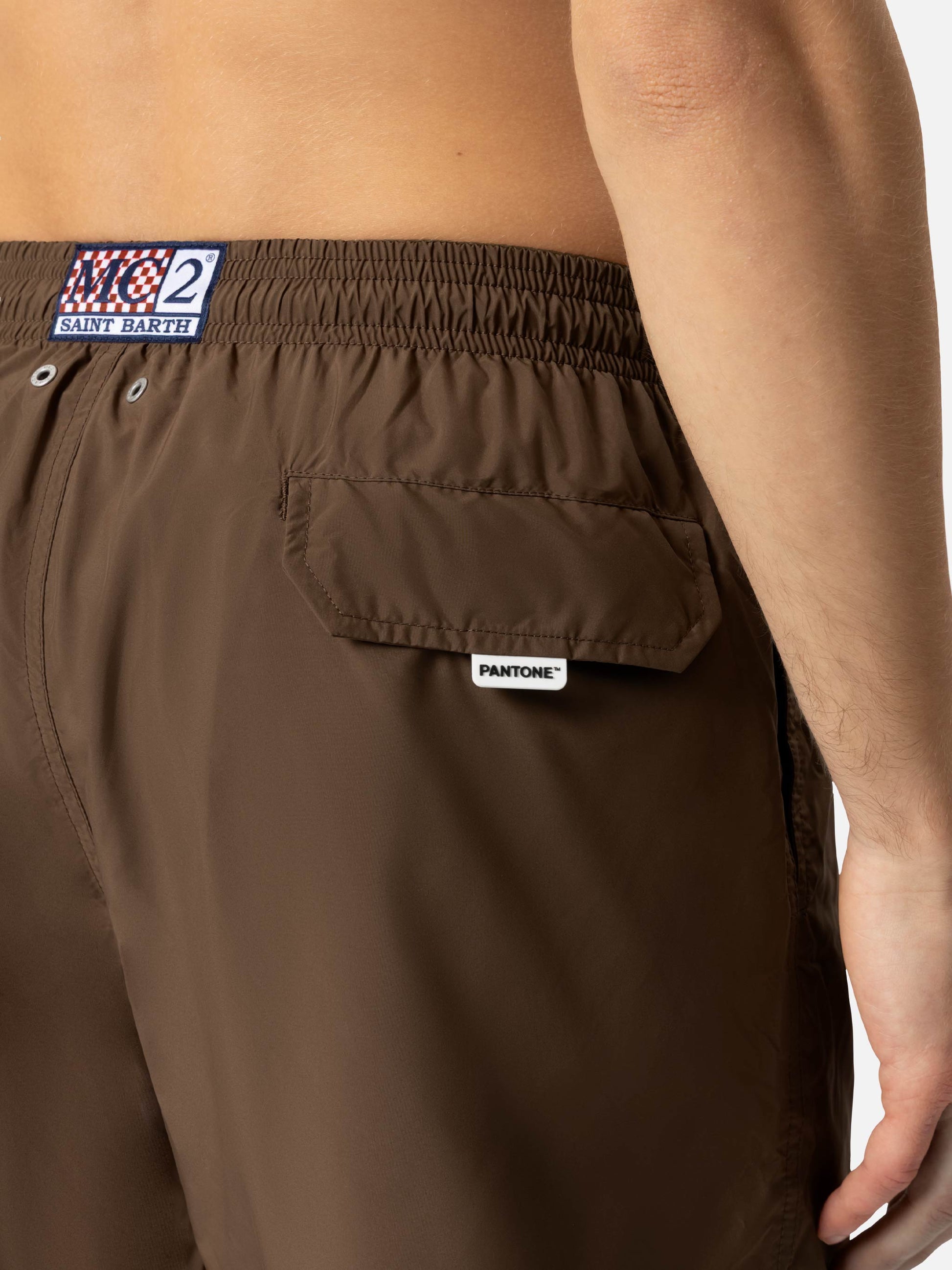 Lightweight fabric brown swim shorts Lighting Pantone | PANTONE® SPECIAL EDITION - MC2 Saint Barth