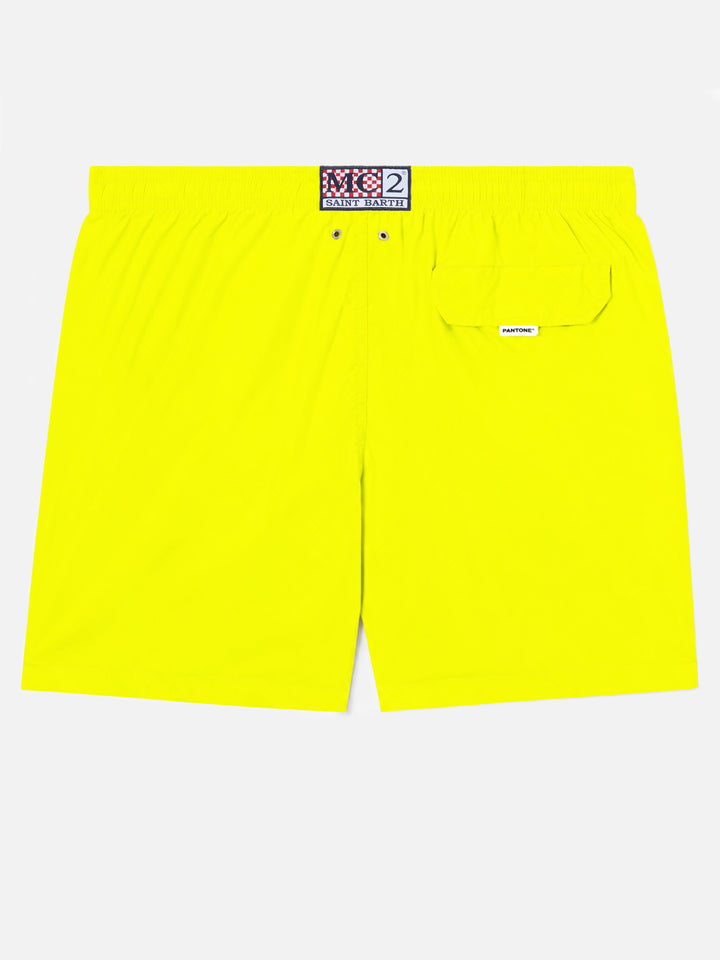 Lighting Pantone fluo yellow swim shorts in stretch technical fabric | Special Edition