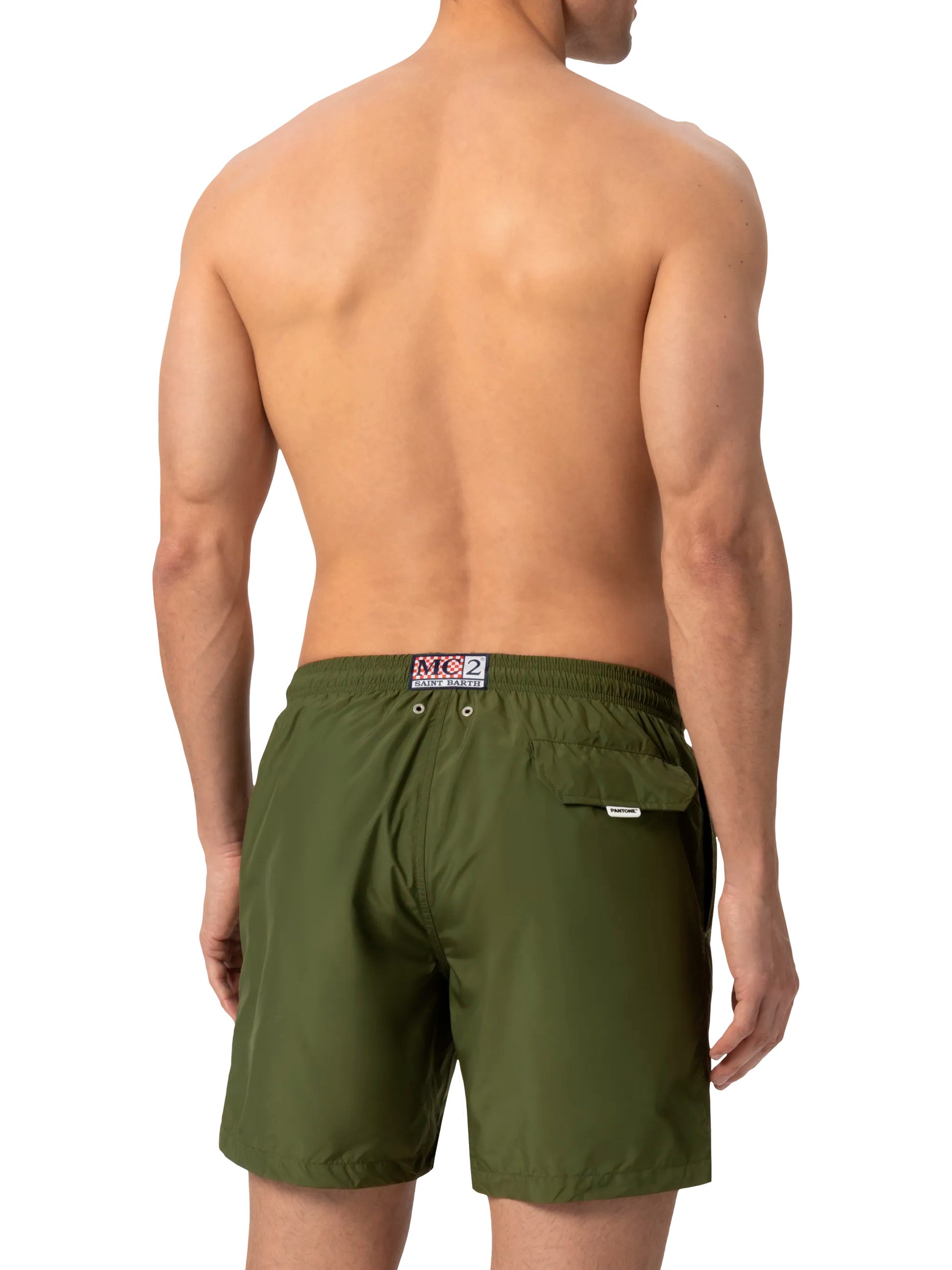 Lightweight fabric military green swim shorts Lighting Pantone | PANTONE® SPECIAL EDITION - MC2 Saint Barth