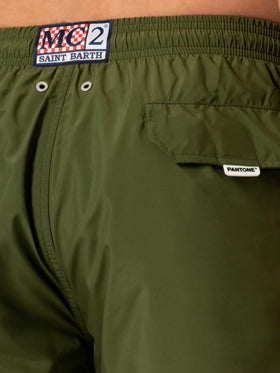 Lightweight fabric military green swim shorts Lighting Pantone | PANTONE® SPECIAL EDITION - MC2 Saint Barth