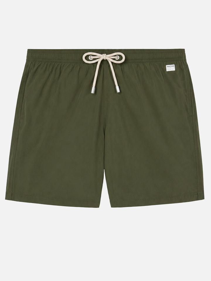 Lightweight fabric military green swim shorts Lighting Pantone | PANTONE® SPECIAL EDITION