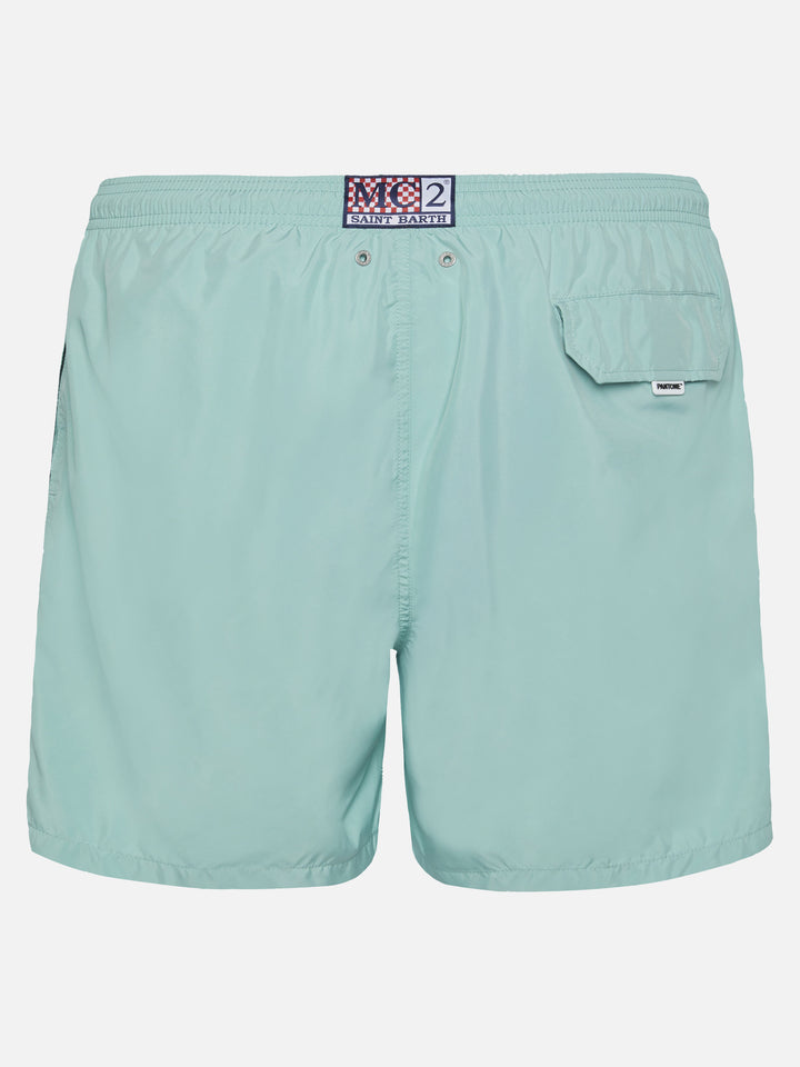 Lightweight fabric sage green swim shorts Lighting Pantone | PANTONE® SPECIAL EDITION - MC2 Saint Barth
