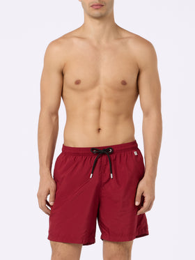 Man lightweight fabric burgundy swim shorts Lighting Pantone | PANTONE® SPECIAL EDITION - MC2 Saint Barth