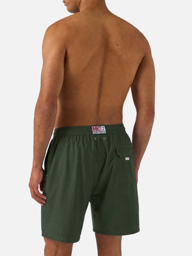 Short de bain long vert militaire éclairage pantone | Édition spéciale 