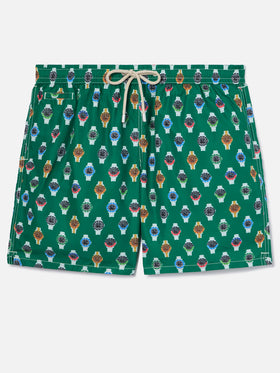 Short de bain Micro Lighting avec imprimé montres all-over 