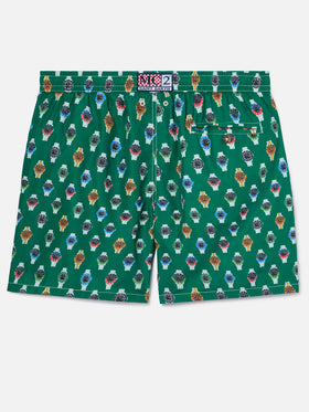Short de bain Micro Lighting avec imprimé montres all-over 