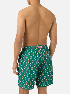Short de bain Micro Lighting avec imprimé montres all-over 
