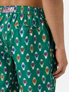 Short de bain Micro Lighting avec imprimé montres all-over 
