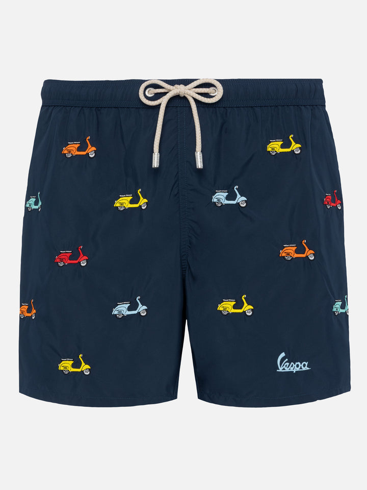 Lightweight fabric swim-shorts Lighting with Vespa embroidery | VESPA SPECIAL EDITION - MC2 Saint Barth