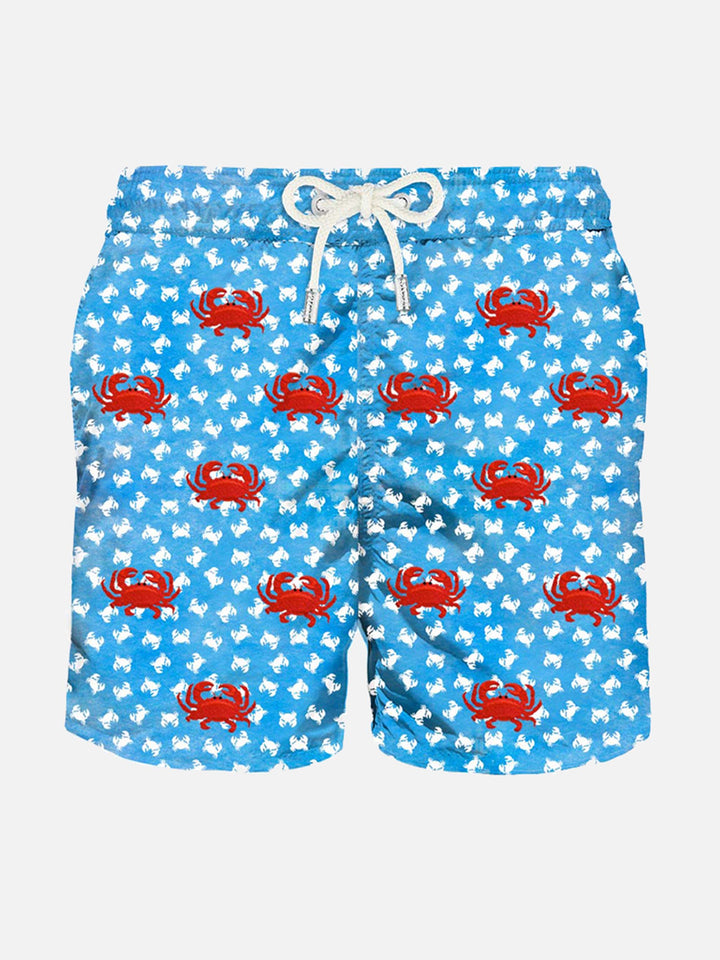 Man light fabric swim shorts with crabs embroidery - MC2 Saint Barth
