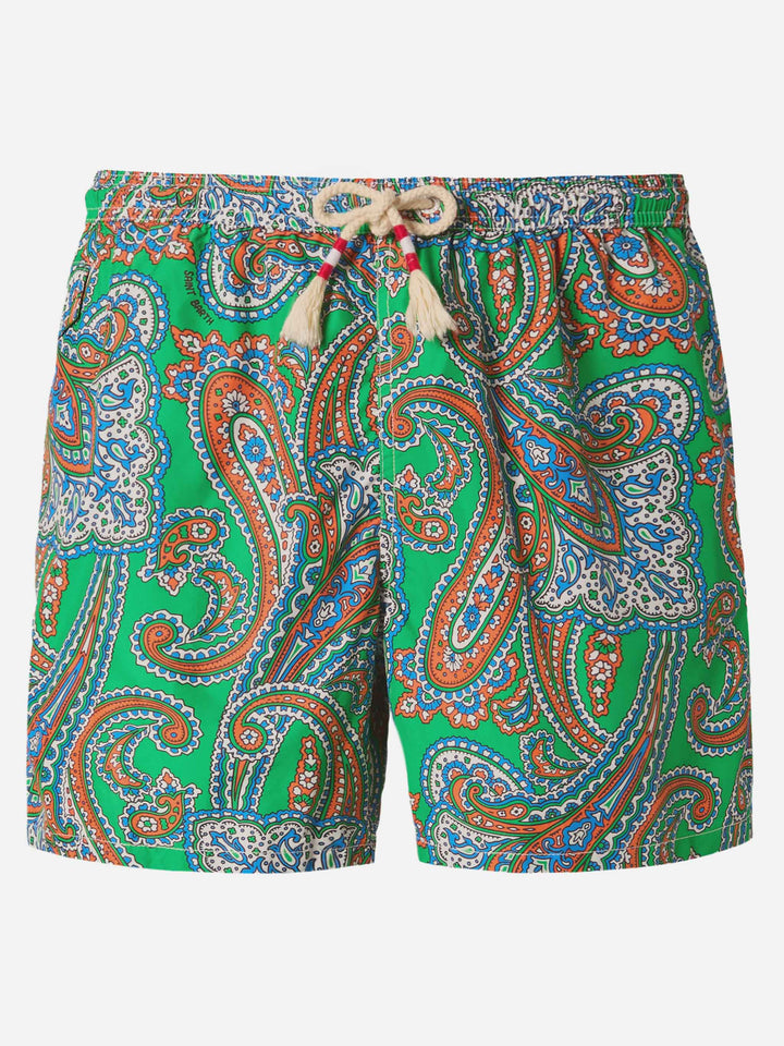 Lightweight fabric swim-shorts Lighting 70 with paisley print