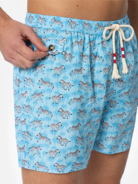 Man light fabric swim shorts with zebra print - MC2 Saint Barth