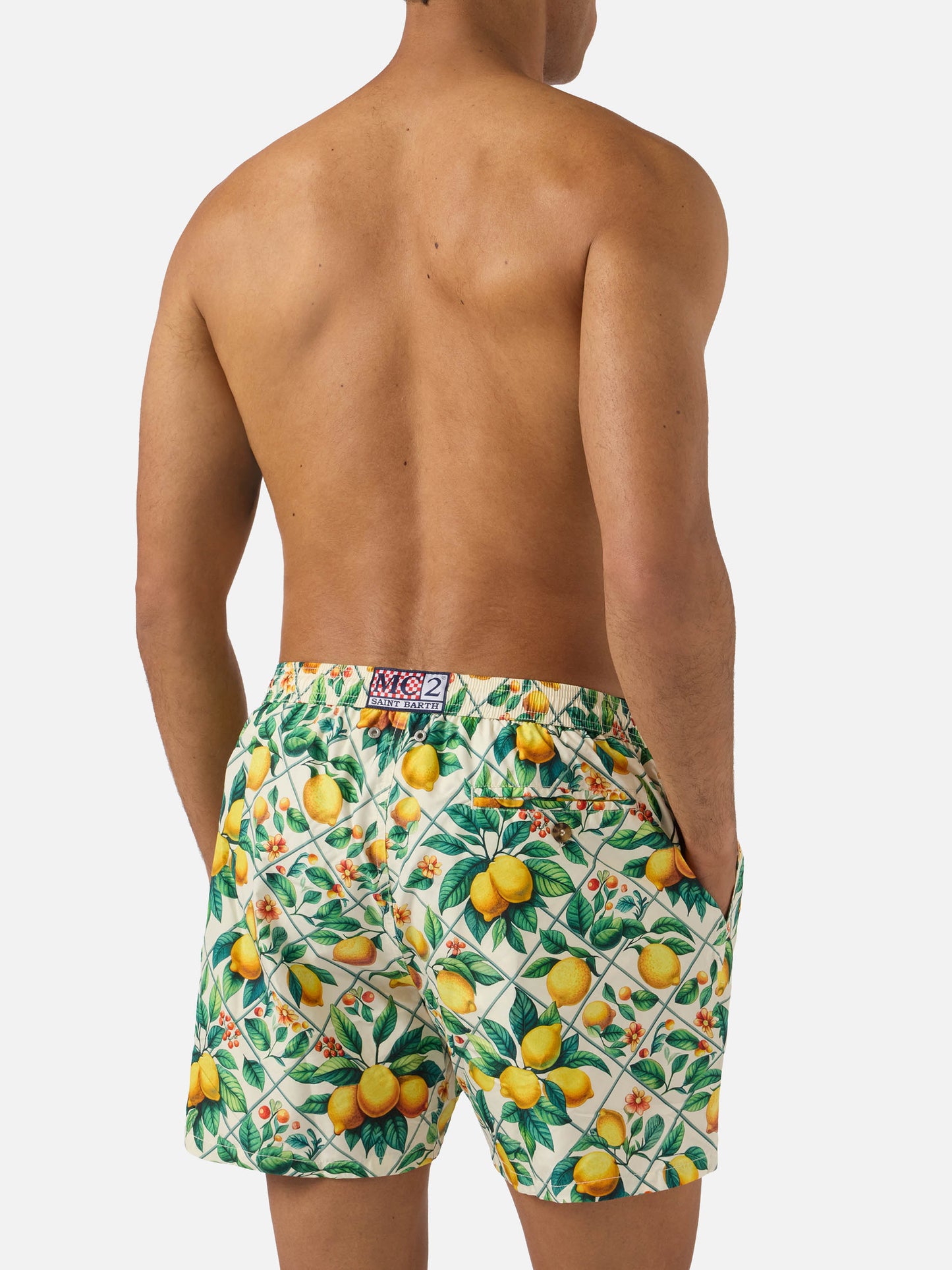 Bañador Lighting 70 con estampado majolica de limones 