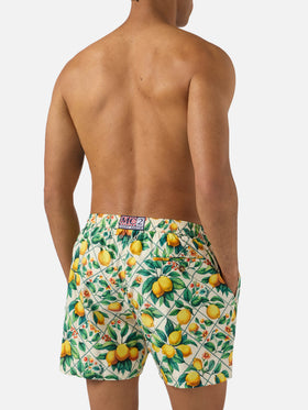 Bañador Lighting 70 con estampado majolica de limones 