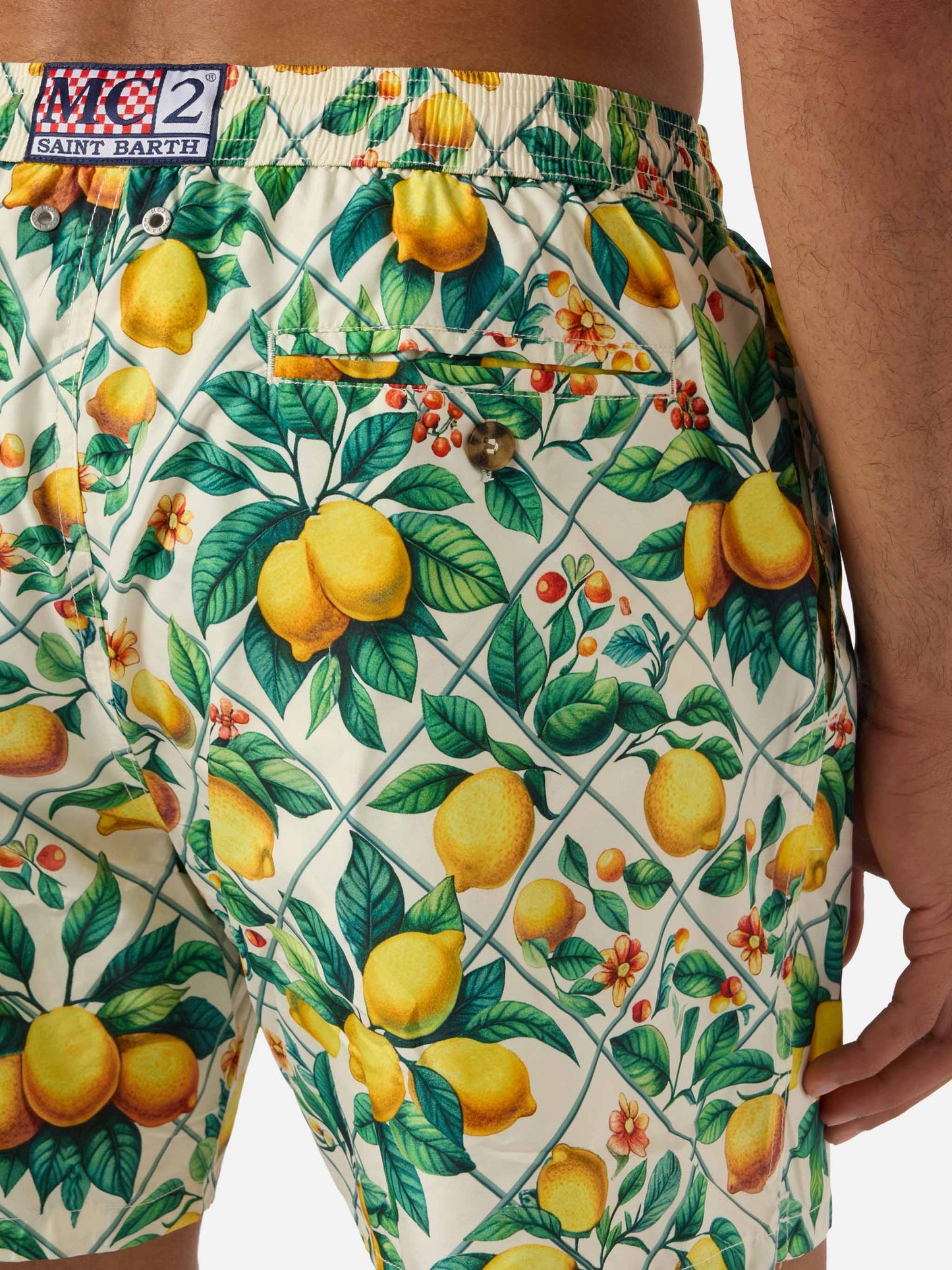 Bañador Lighting 70 con estampado majolica de limones 