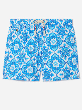 Bañador Lighting 70 con estampado de mayólica azul 