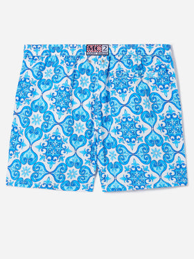 Bañador Lighting 70 con estampado de mayólica azul 
