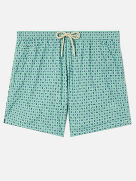 Light green Lighting Micro swim shorts with all-over geometric print