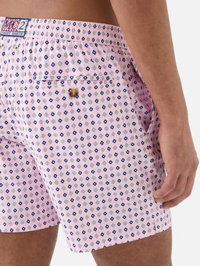 Pink Lighting Micro swim shorts with all-over geometric print