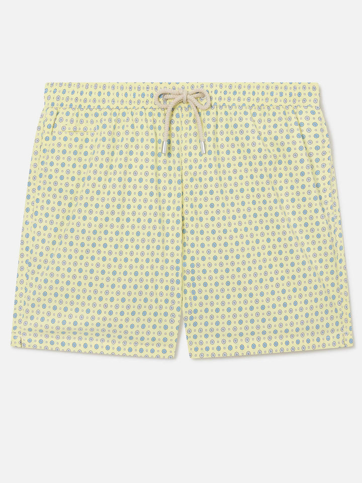 Yellow Lighting Micro swim shorts with all-over geometric print