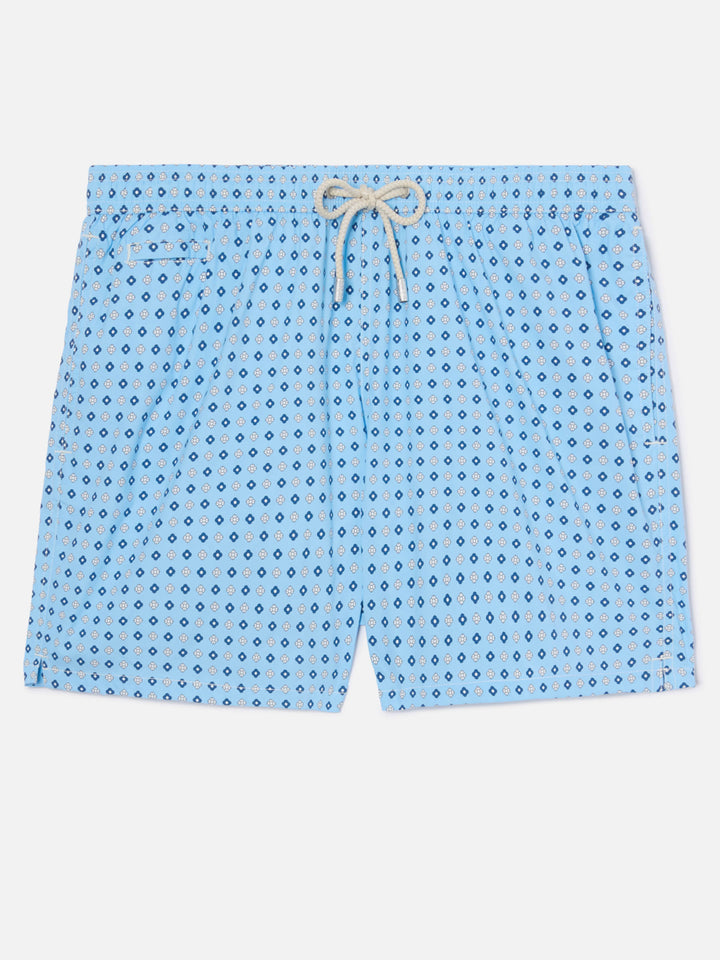 Costume mare Lighting Micro azzurro con stampa geometrica all-over