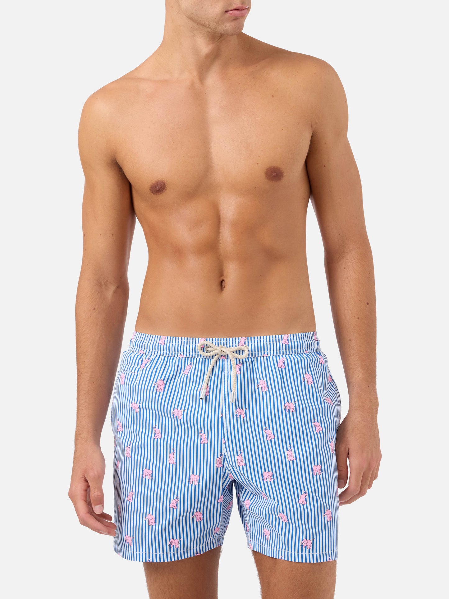 Costume mare Lighting Micro navy con stampa elefanti all-over