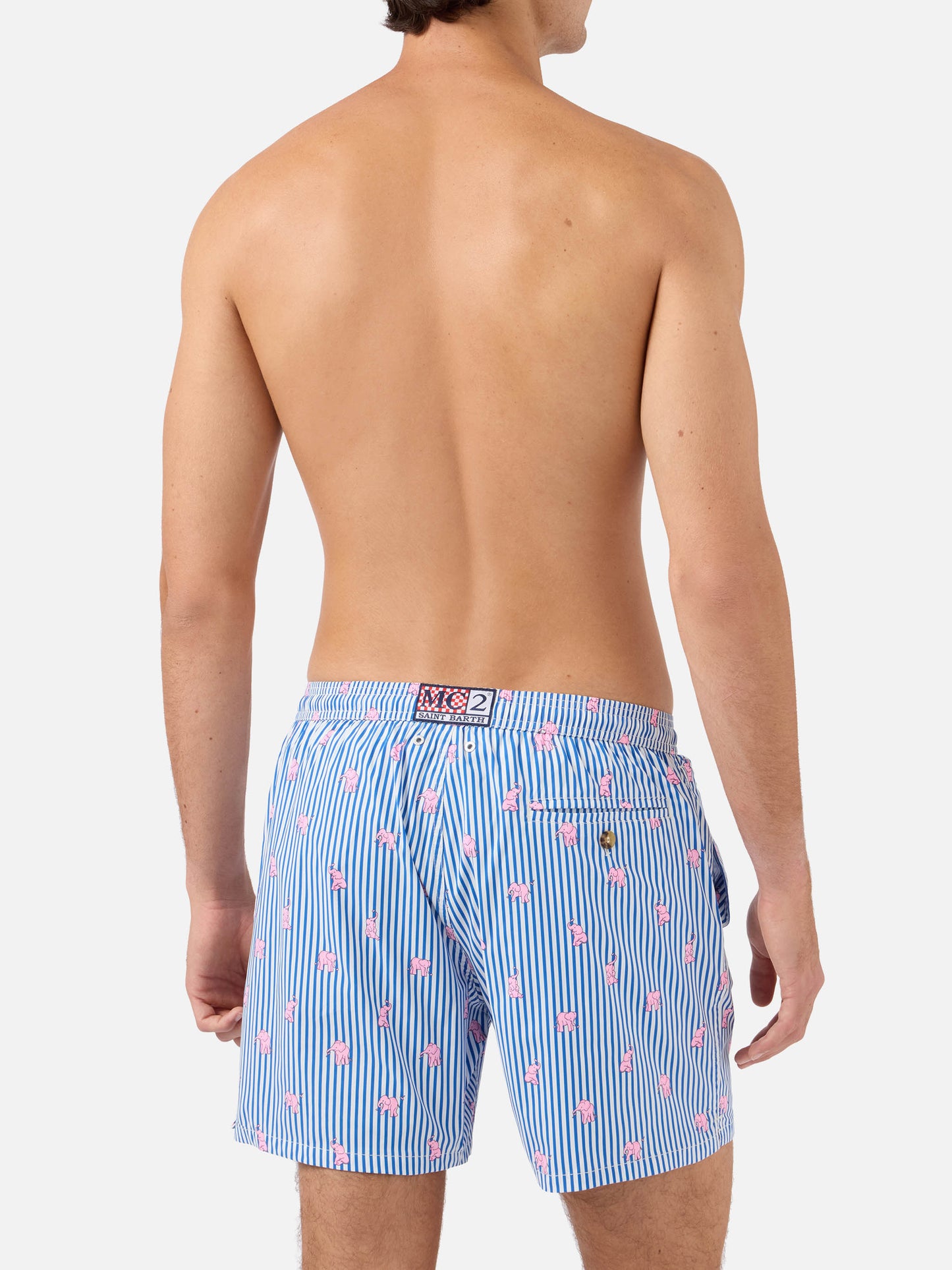 Costume mare Lighting Micro navy con stampa elefanti all-over