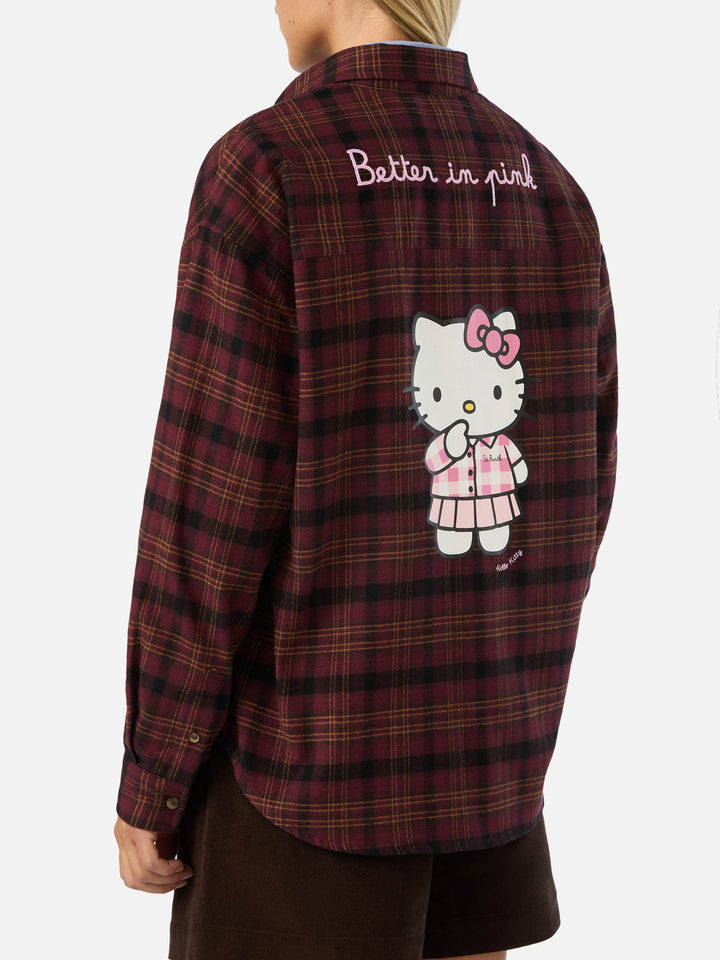 Chemise en flanelle de coton Lully avec broderie Hello Kitty | Special edition 