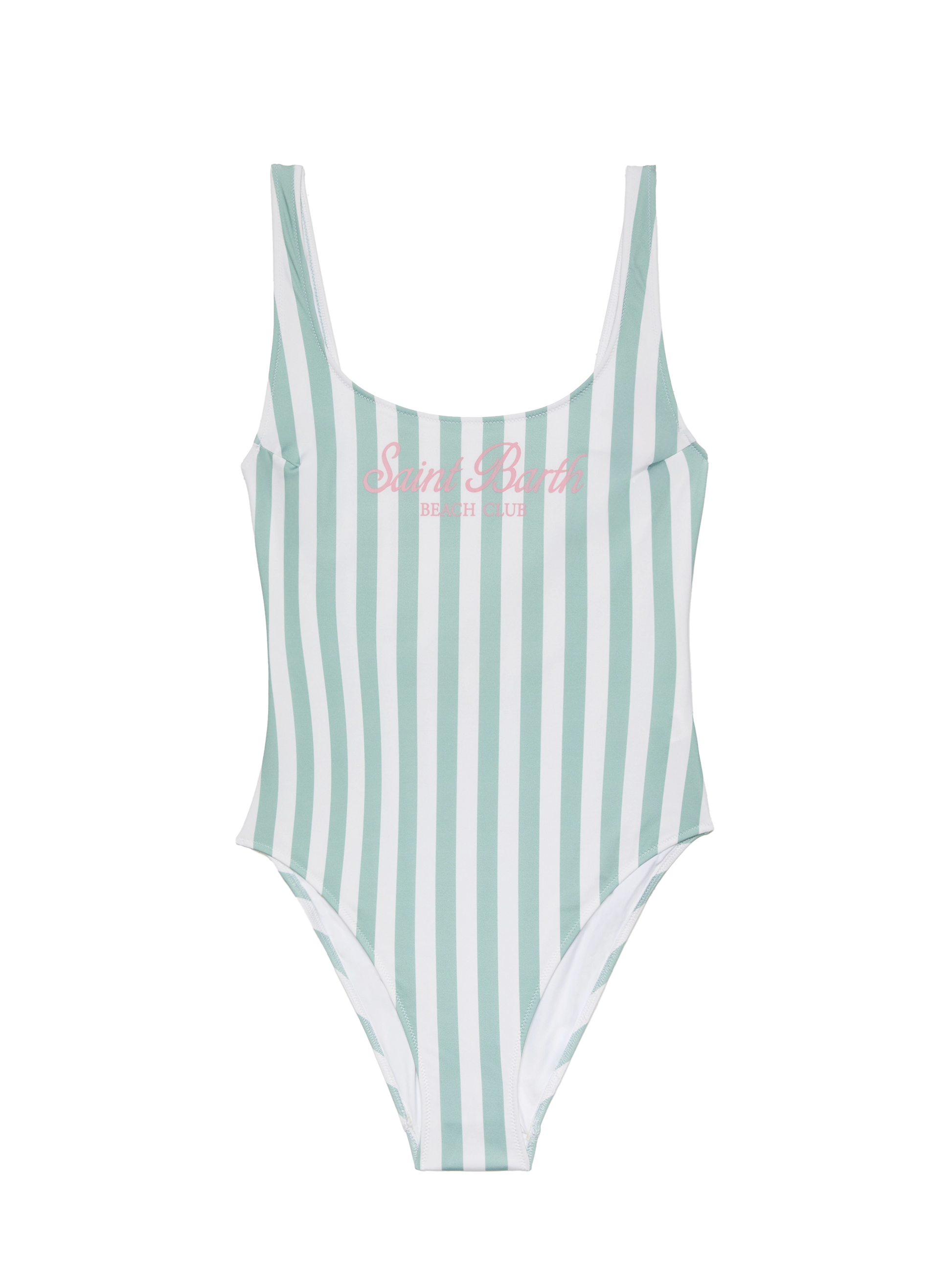 Lora scoopback one-piece swimsuit with striped print - MC2 Saint Barth