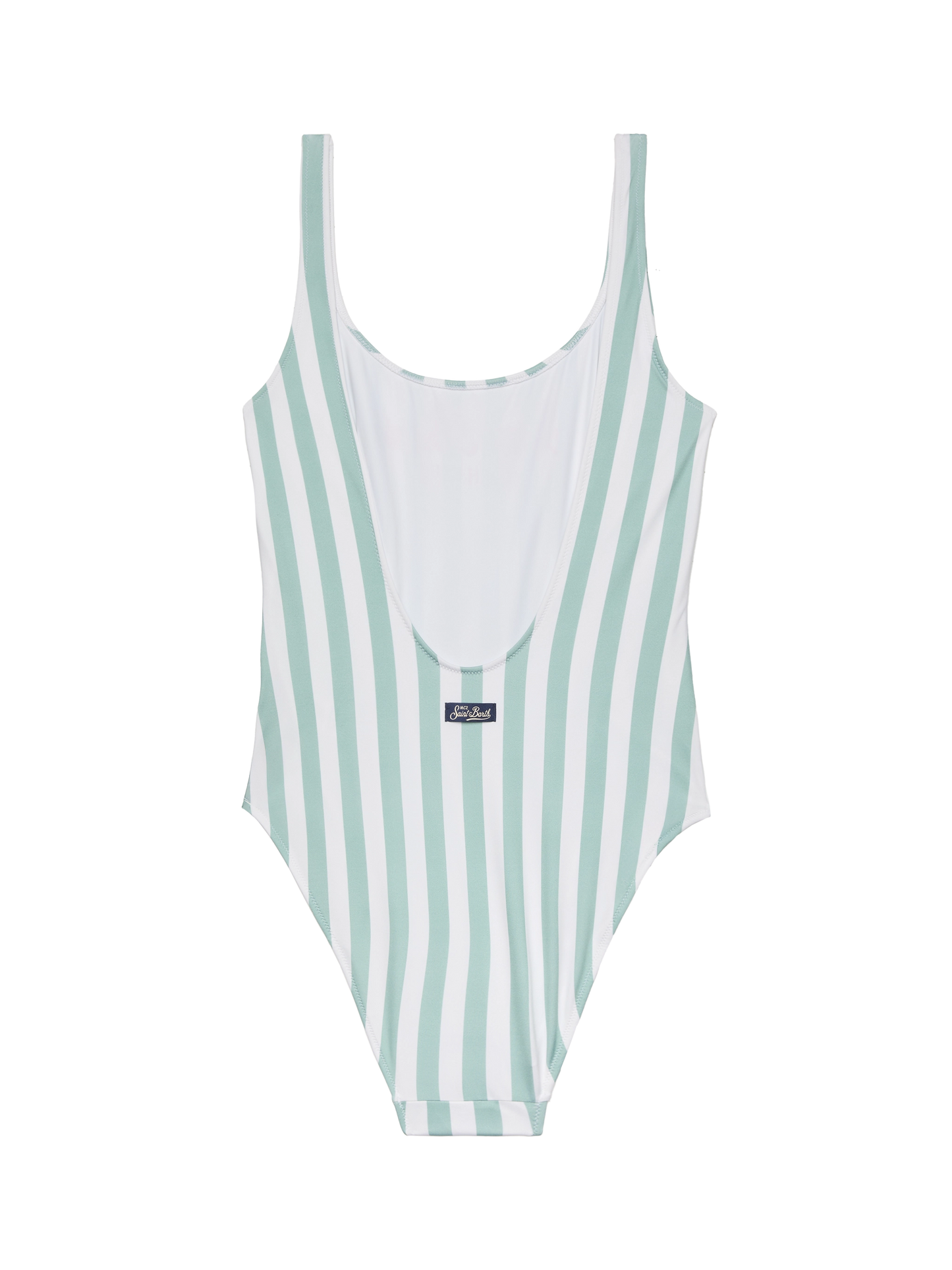 Lora scoopback one-piece swimsuit with striped print - MC2 Saint Barth